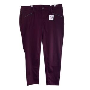 Lane Bryant Skinny Ankle Pants Size 20 Genius Fit Stretch Lycra Plum Purple NEW